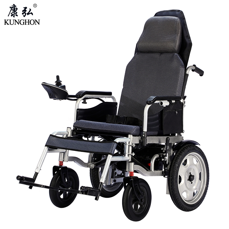 500W有刷电动轮椅靠背可躺四轮减震无线遥控手动全躺