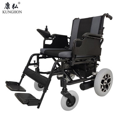 快速折叠电动轮椅碳钢车架蜗轮蜗杆电机